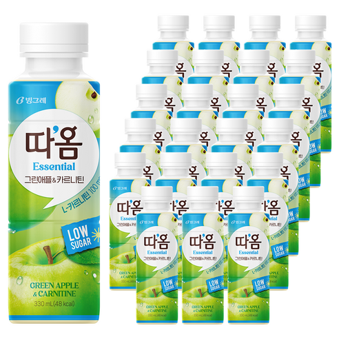 따옴 에센셜 그린애플 & 카르니틴 음료, 24개, 330ml