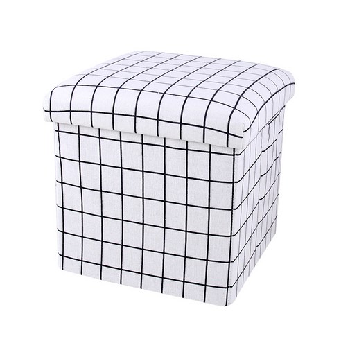 스윗조이 접이식 폴딩 수납 박스 의자, 흰색사각형