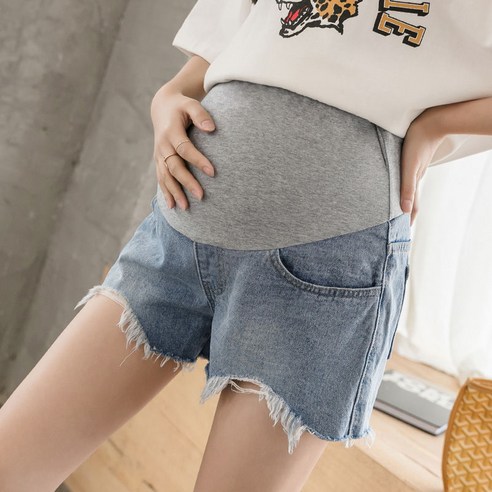루비코코 여름 얇은 데님 임산부 반바지