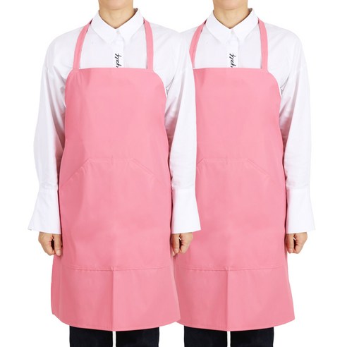 티팜 단면 주머니 방수 무광 앞치마, 분홍, 2개