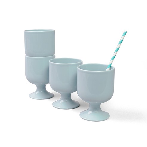보울보울 볼볼홈파티 고블렛잔 400ml, 스카이블루, 4개