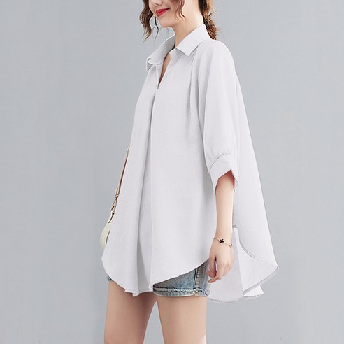 앤드스타일 여성용 루즈핏 언발 블라우스 257198