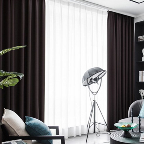 에나수 걸이식 암막커튼, 블랙