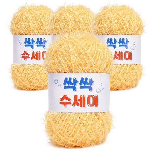 쎄비 싹싹수세미 뜨개실 80g 4p, 329 치즈