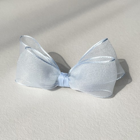 그루밍독 반려동물 러블리 리본 날개 헤어핀, 망사날개 스카이, 1개, 11 x 6 cm