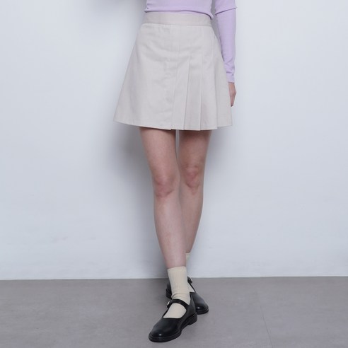 ABON side pleats skirt W24