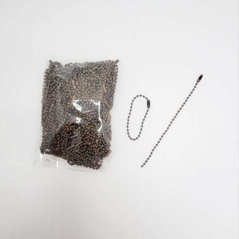 마다꾸미 볼체인 컬러군번줄 줄구슬 12cm, 메탈브론즈, 50개