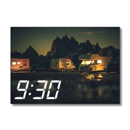 홈마인 LED 캔버스 프린팅 액자 시계 캠핑, A3-HM-CAMPING-28