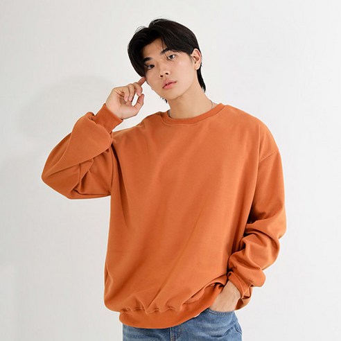 크램프 남성용 빅사이즈 클럽 박스핏 무지 맨투맨