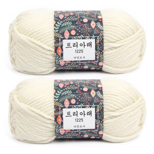 브랜드얀 트리아래 뜨개실 2p, 01 아이보리, 125m