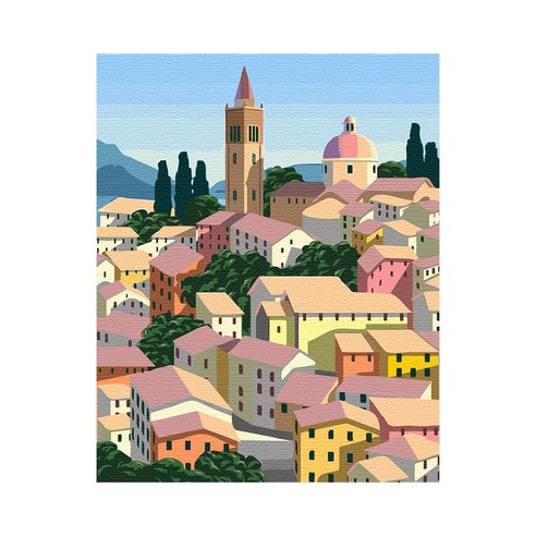 플레이어바웃 이탈리아의 주말 DIY 명화 그리기 세트 40 x 50 cm, 혼합색상