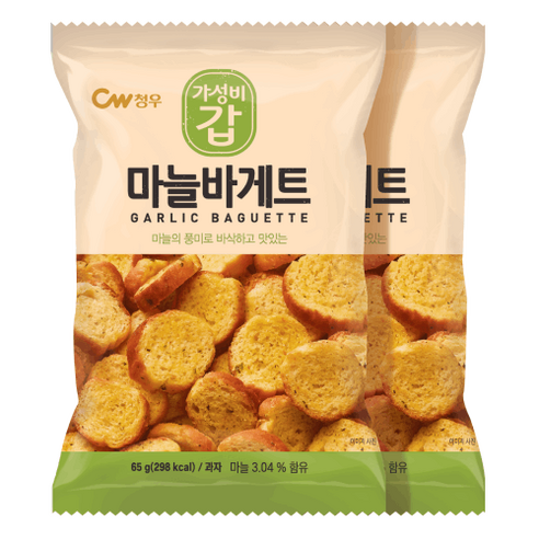 청우식품 마늘바게트, 65g, 2개