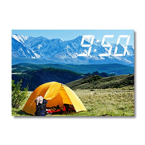 홈마인 LED 캔버스 프린팅 액자 시계 캠핑, A3-HM-CAMPING-03