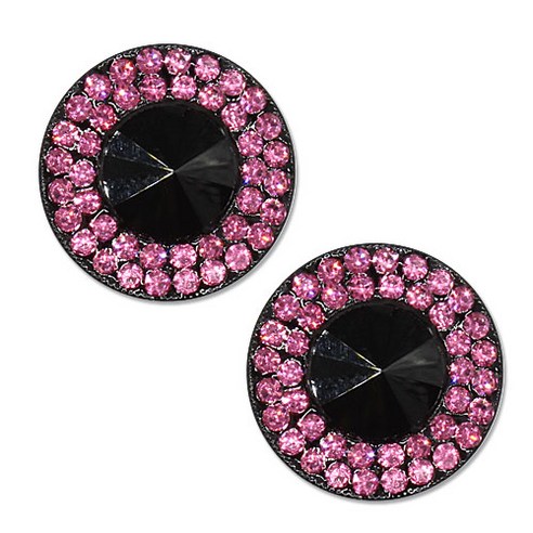 포인트 보석 큐빅 단추 왕보석 30mm, 로즈, 2개