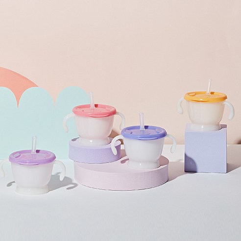 스카카 첫걸음 트레이닝 스트로우 머그: 안전하고 편리하게 아기의 독립적인 성장을 응원합니다.