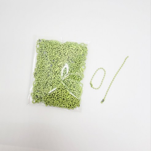 마다꾸미 볼체인 컬러군번줄 줄구슬 10cm, 라이트그린, 50개