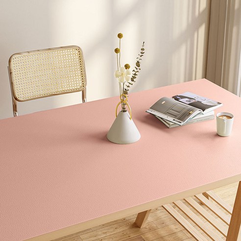 나우필 대형 오염 방수 가죽 와이드 테이블매트, 핑크, 80 x 140 cm