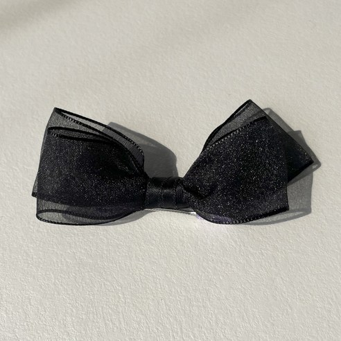 그루밍독 반려동물 러블리 리본 날개 헤어핀, 망사날개 블랙, 1개, 11 x 6 cm