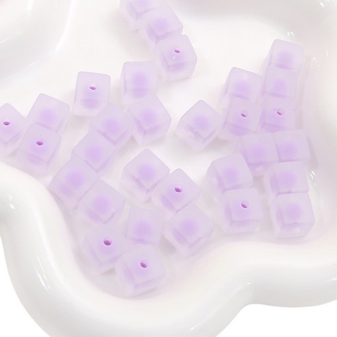 알로데 시럽 스퀘어 투명 반투명 DIY 비즈 10 x 10 mm 10p, 13 퍼플 반투명, 5개
