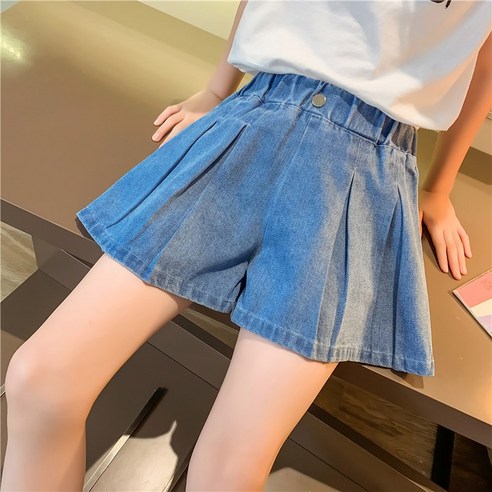 베베니즈 여아용 데님 주름스커트팬츠