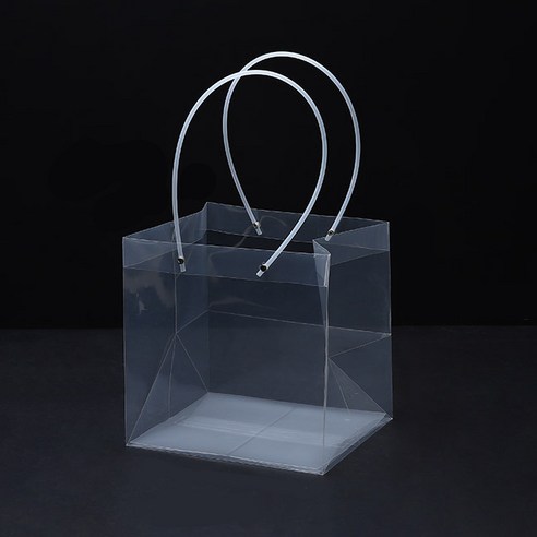 미화부장 PVC 비닐 꽃다발 화분 식물 선물 케이크 포장 투명 긴 대형 쇼핑백, 07 사각 대, 2개