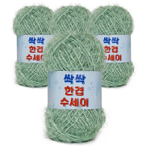 쎄비 싹싹수세미 뜨개실 80g 4p, 344 파스텔 카키