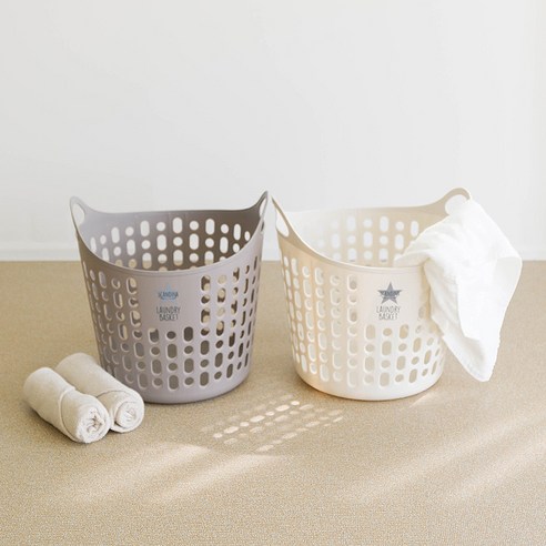 샤바스 스칸디나 트임형 세탁바구니, 아이보리