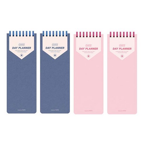 플레플레 원데이 플래너 100일 2종 x 2p 세트, 클래식 네이비, 피치 핑크