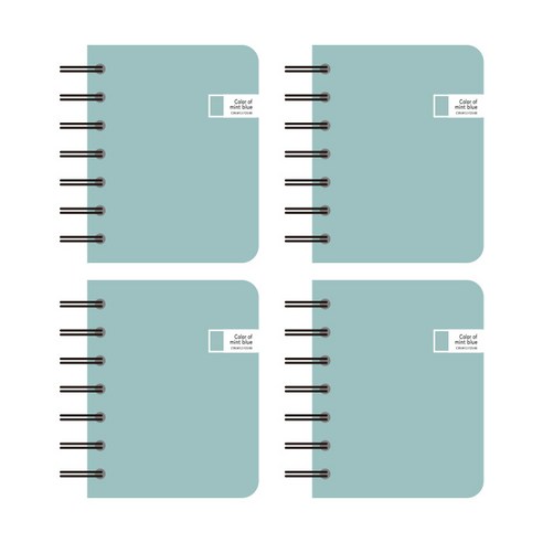 톡톡팬시 CMYK 컬러 좌철 수첩 120매, 블루, 민트, 핑크, 옐로우, 4개 캐릭터문구