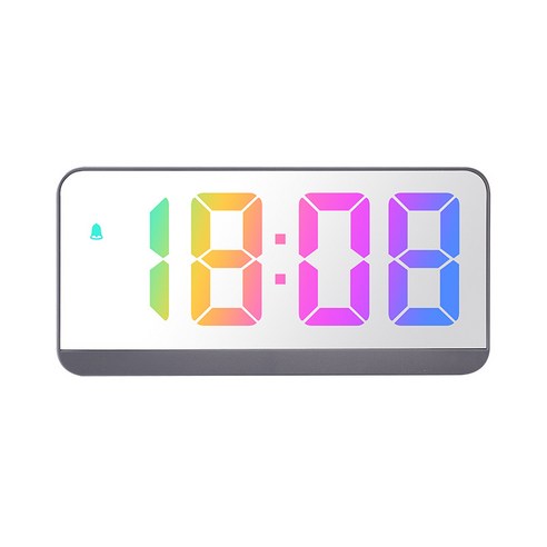 네이처데코 레인보우 LED 탁상시계, 그레이