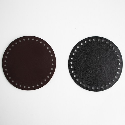yarna 가죽 가방 바닥 원형 12cm 세트 일반, 1세트, 브라운