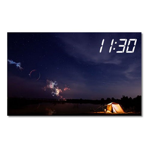 홈마인 LED 캔버스 프린팅 액자 시계 캠핑, 800-HM-CAMPING-06