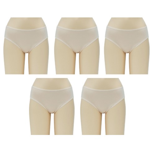 올리비아바비 순면 솔리드 미디 팬티 5p