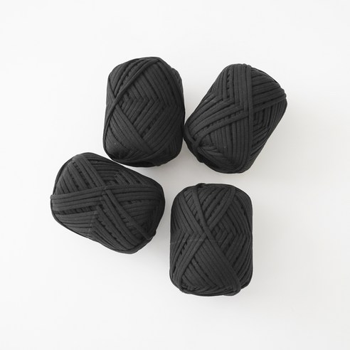 슬로우모먼츠 쫀드기얀 뜨개질 100g x 4p, 블랙