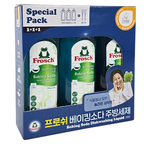 프로쉬 베이킹소다 주방세제 1 + 1 + 1, 1L, 3개