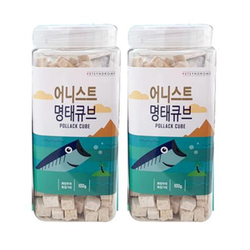 펫신드롬 어니스트 고양이 동결건조 간식 큐브 100g, 명태맛, 2개