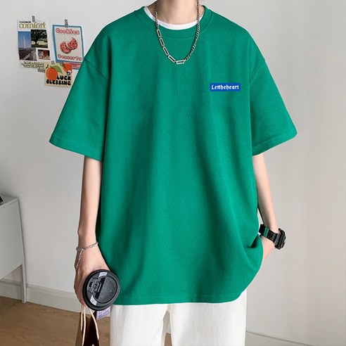 블랙101 남성용 아키오나 캐쥬얼 오버핏 반팔 티셔츠 B234MF00169