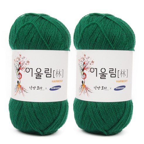 브랜드얀 어울림 뜨개실 2p, 919 초록, 400m