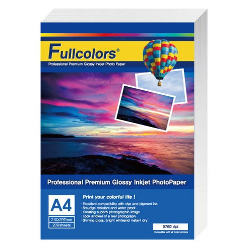 FULLCOLORS 文具用品 A4 相紙 全彩相紙 噴墨相紙 a4相紙 高光相紙 相紙打印 相紙打印機