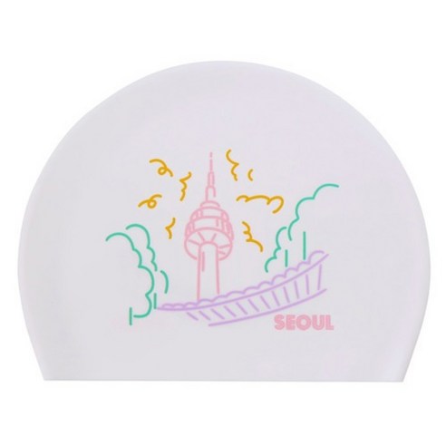 후그 실리콘 수영모자 SC5, 화이트(SC564), 1개