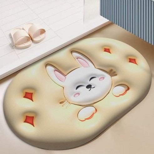 BRINCH 빨아쓰는 3D 입체 디자인 규조토 논슬립 발매트, 타입5901-42