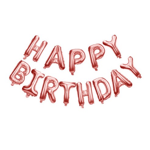 알파벳 HAPPY BIRTHDAY 풍선 세트, 로즈골드, 1세트