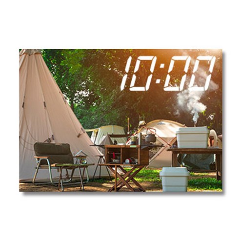 홈마인 LED 캔버스 프린팅 액자 시계 캠핑, A3-HM-CAMPING-15