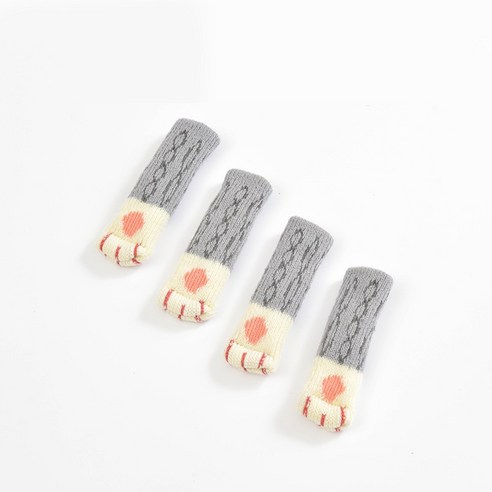 양이 발바닥 소음방지 의자 발 커버 4p, 그레이, 4개