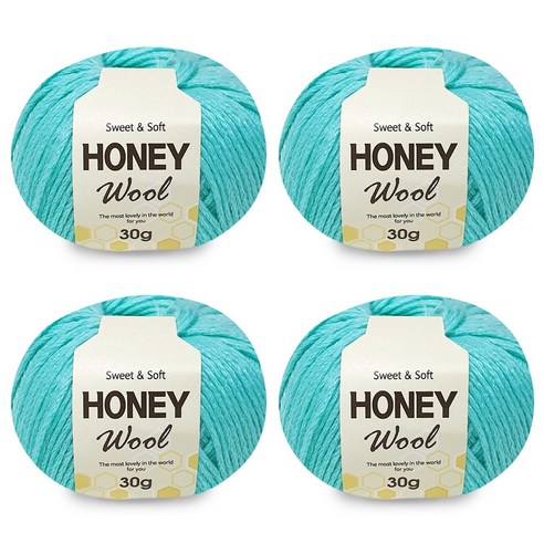 니뜨 허니 울 뜨개실 30g x 4p, 33연아쿠아