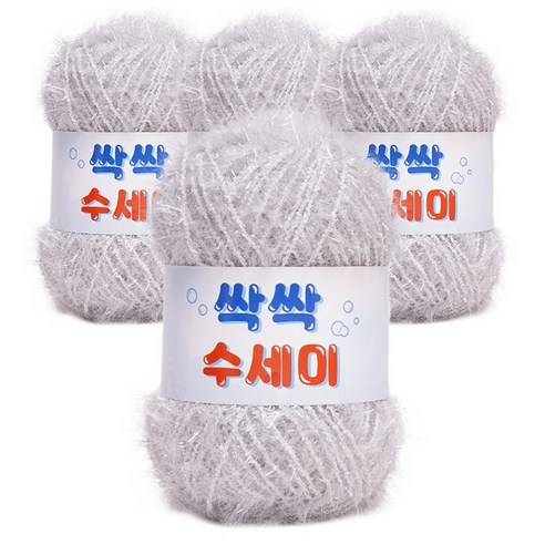 쎄비 싹싹수세미 뜨개실 80g 4p, 339 웜그레이