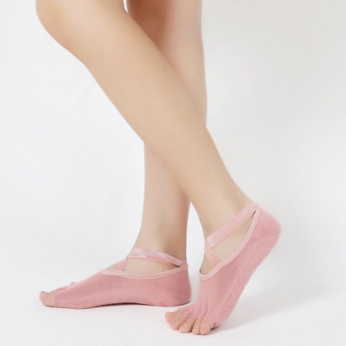 미끄럼 방지 요가 토슈즈 오픈 발가락 양말 2p