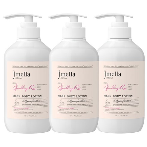 제이멜라 인 프랑스 스파클링 로제 바디로션 과일향, 3개, 500ml