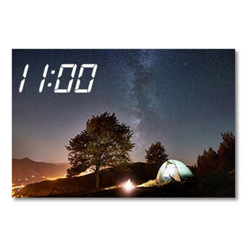 홈마인 LED 캔버스 프린팅 액자 시계 캠핑, 600-HM-CAMPING-07