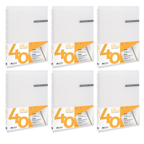 희망사무포인트 아이콘 스프링파일 A4 hh6587, WHITE, 6개